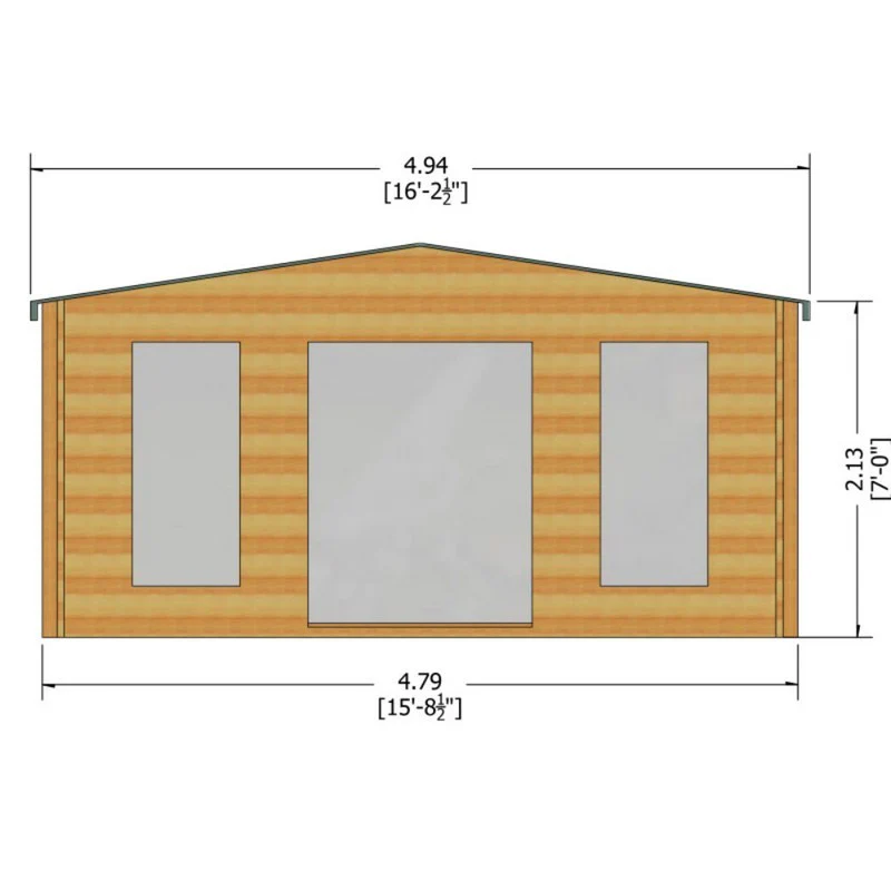 Shire Argyll 15' 6" x 13' 8" Apex Log Cabin - Premium 44mm Cladding Tongue & Groove - Image 7