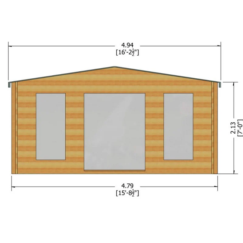 Shire Argyll 15' 6" x 9' 9" Apex Log Cabin - Premium 70mm Cladding Tongue & Groove - Image 7