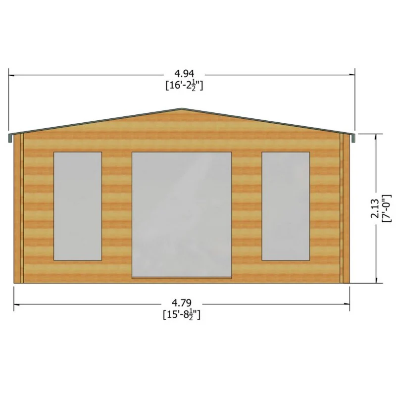 Shire Argyll 15' 8" x 15' 8" Apex Log Cabin - Premium 28mm Cladding Tongue & Groove - Image 7