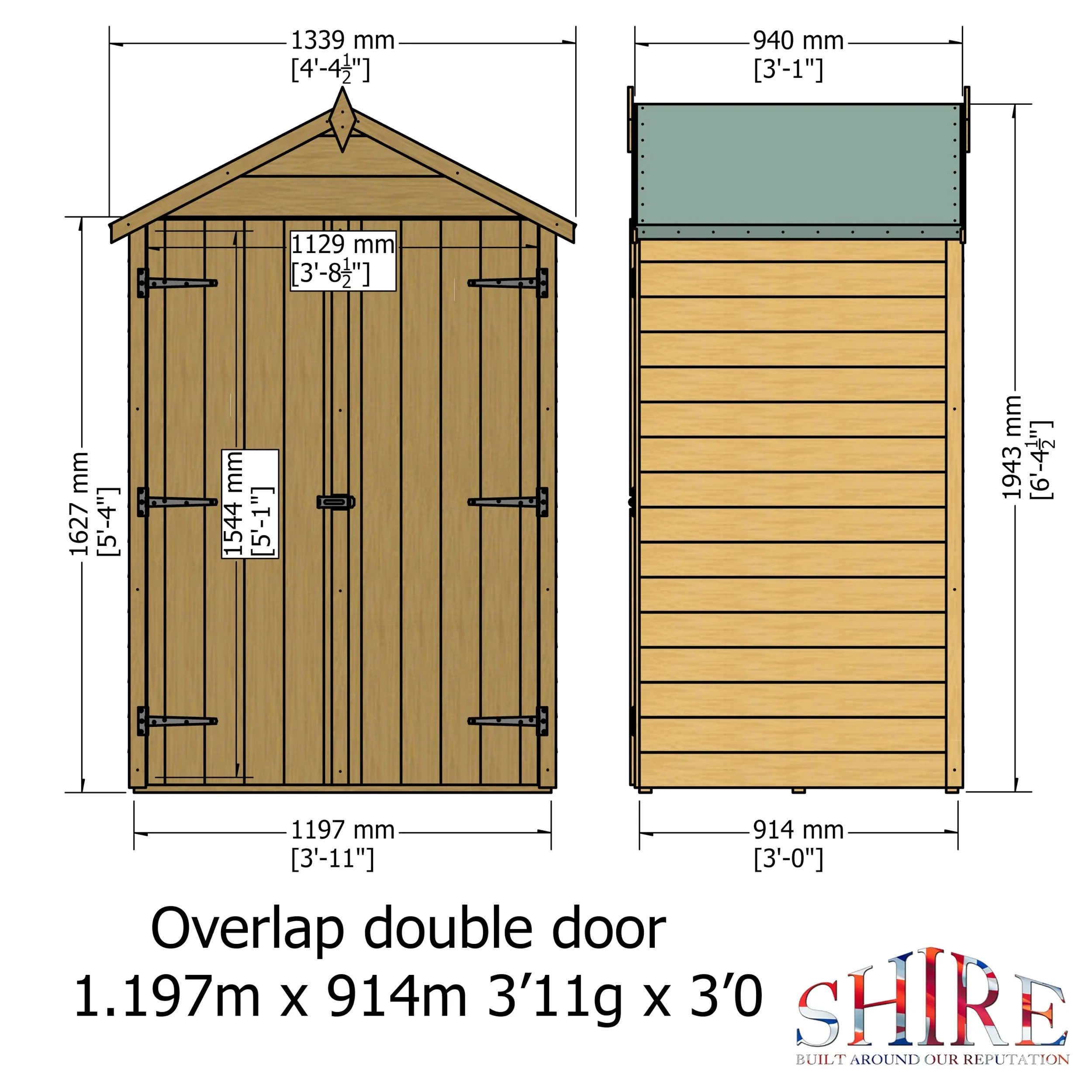 Ashworth 2' 10" x 3' 11" Apex Shed - Premium Dip Treated Overlap - Image 4