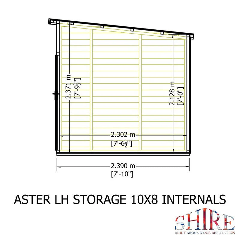 Shire Aster 7' 10" x 9' 9" Pent Summerhouse - Premium Dip Treated Shiplap - Image 10