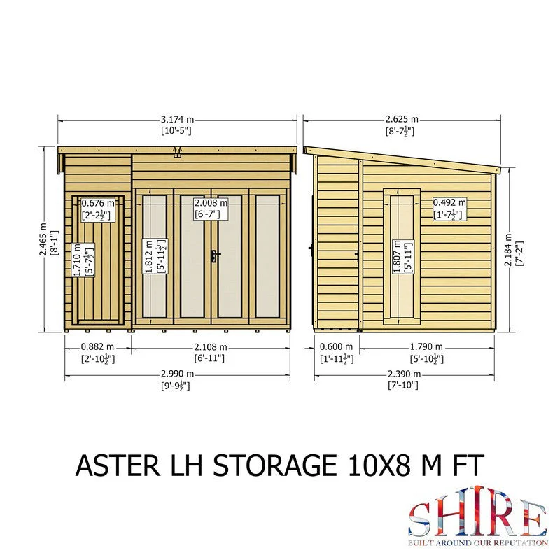 Shire Aster 7' 10" x 9' 9" Pent Summerhouse - Premium Dip Treated Shiplap - Image 11
