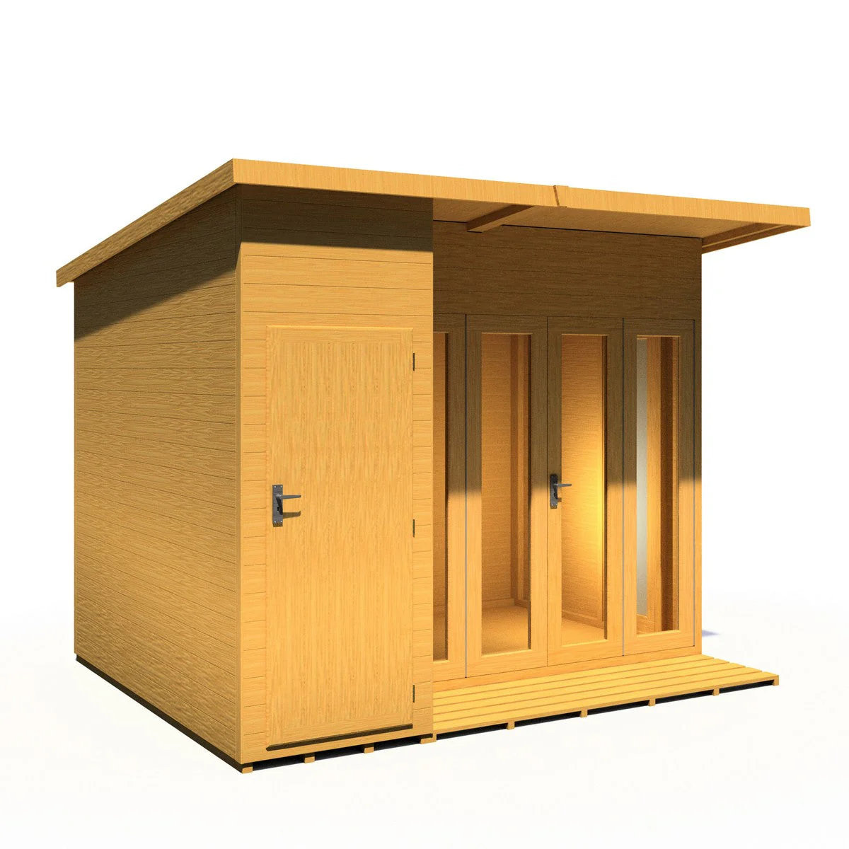 Shire Aster 8' 7" x 10' 4" Pent Summerhouse with Side Shed - Premium Dip Treated Shiplap - Image 10