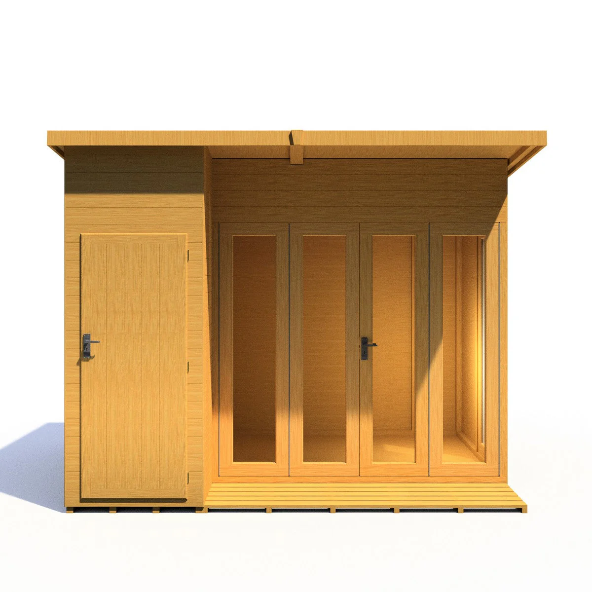 Shire Aster 8' 7" x 10' 4" Pent Summerhouse with Side Shed - Premium Dip Treated Shiplap - Image 4