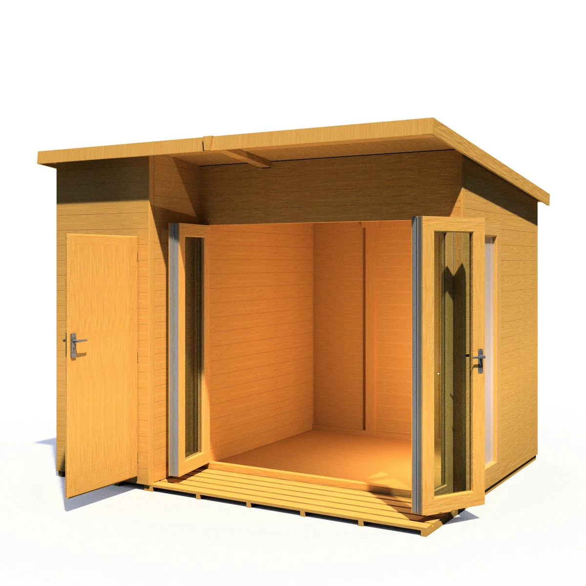 Shire Aster 8' 7" x 10' 4" Pent Summerhouse with Side Shed - Premium Dip Treated Shiplap - Image 9