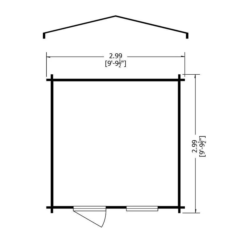 Avesbury 9' x 9' 9" Apex Log Cabin - Budget 19mm Cladding Tongue & Groove - Image 11
