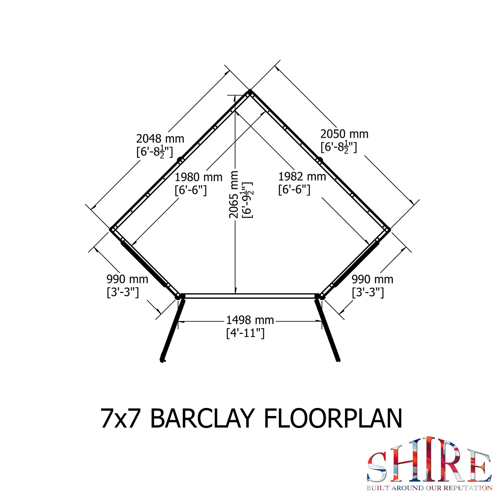 Barclay 6' 6" x 6' 8" Flat Summerhouse - Premium Dip Treated Shiplap - Image 4