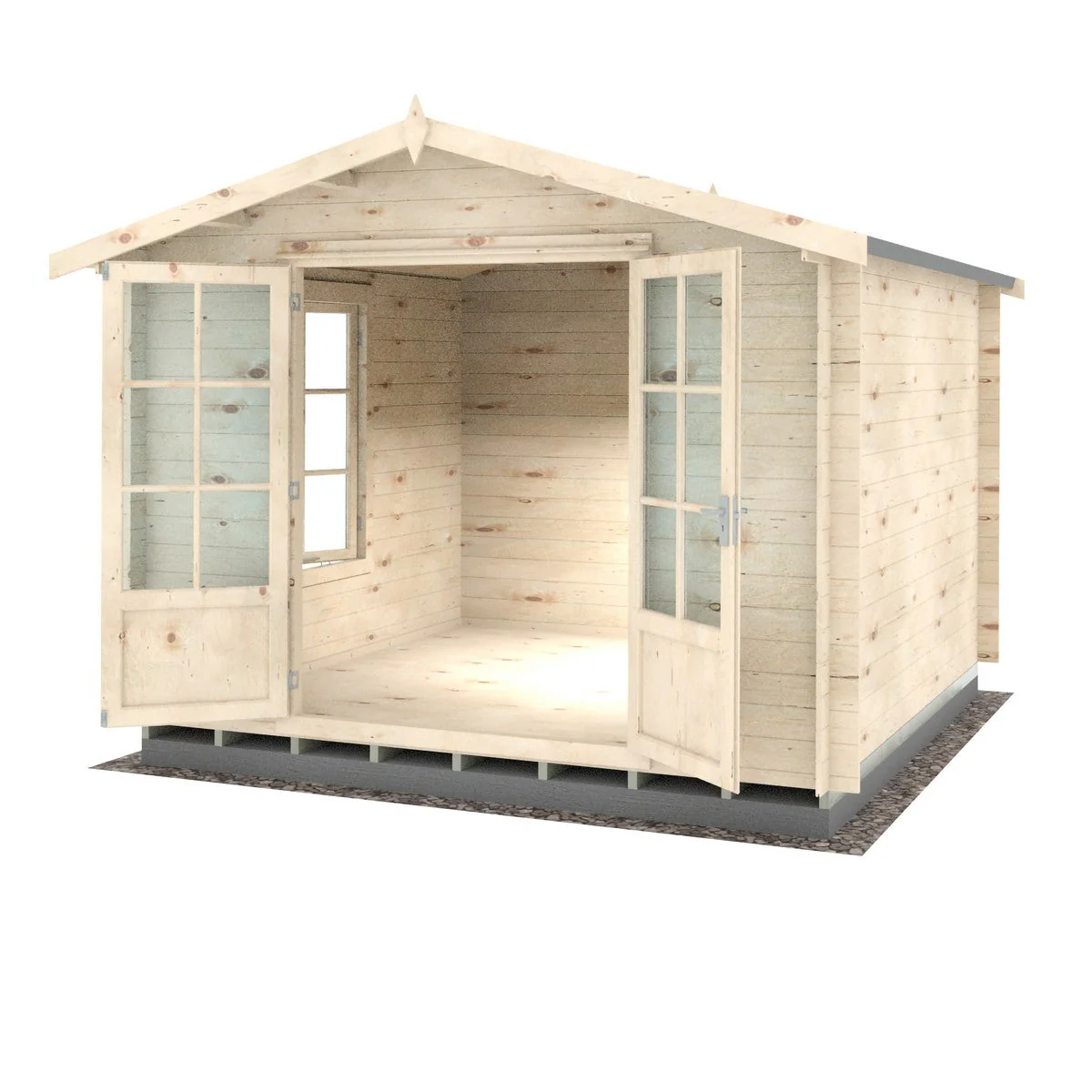 Shire Barnsdale 9' 9" x 9' 9" Apex Log Cabin - Premium 19mm Cladding Log Clad - Image 5