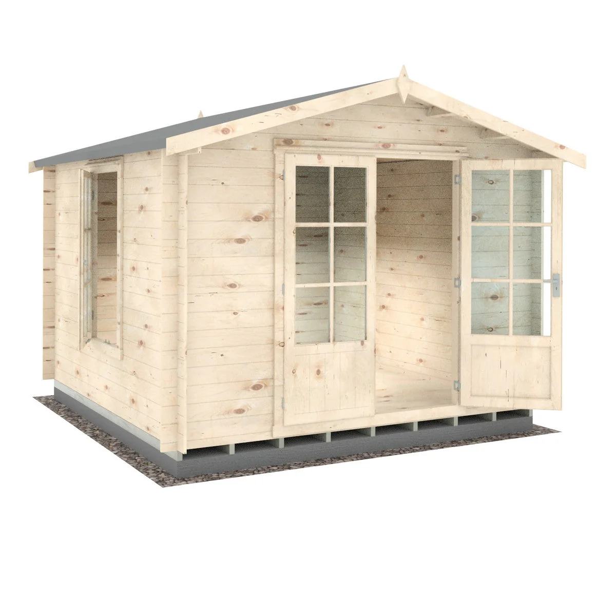 Shire Barnsdale 9' 9" x 9' 9" Apex Log Cabin - Premium 19mm Cladding Log Clad - Image 6