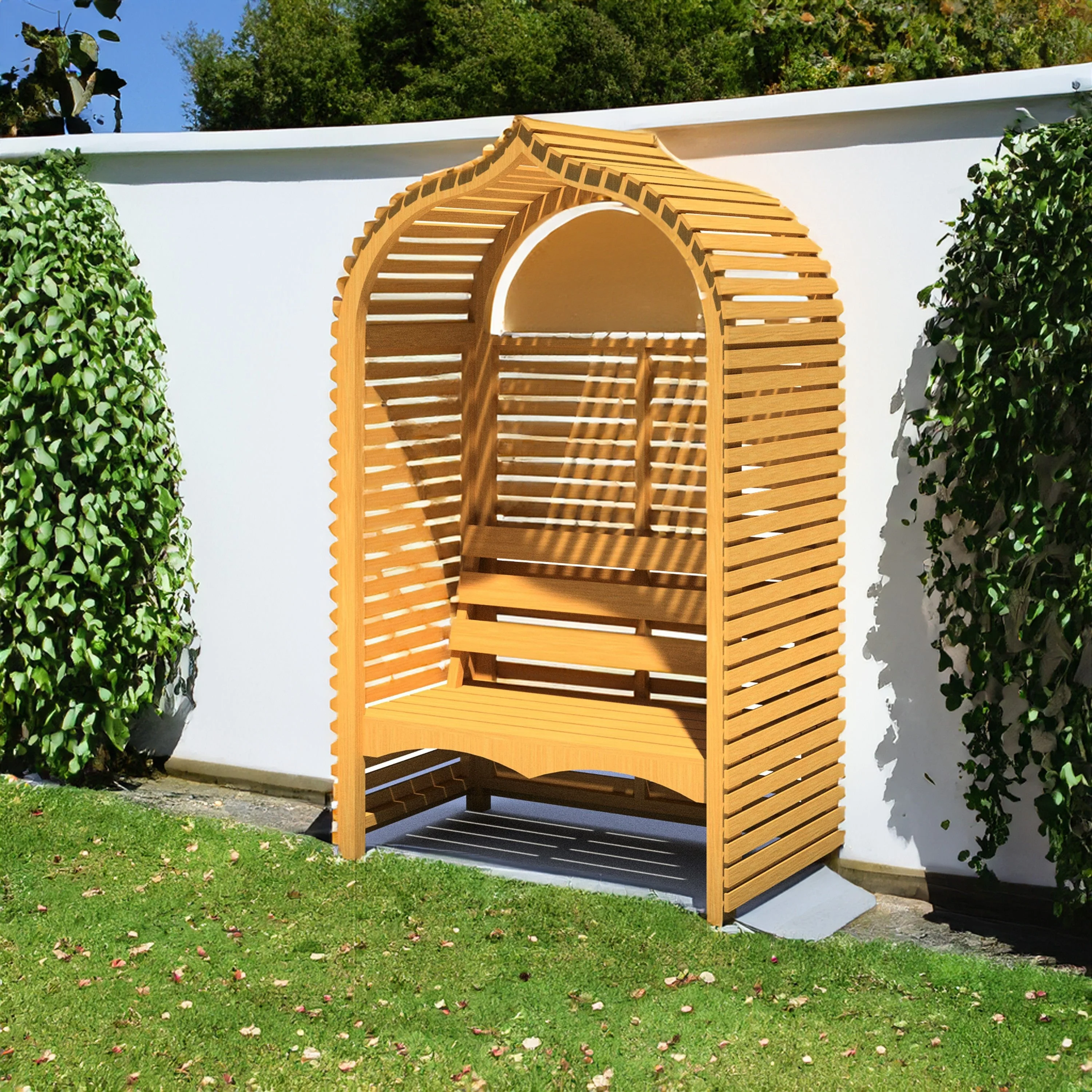 Shire Bejoda 2' x 4' Apex Garden Arbour - Classic Pressure Treated Slatted