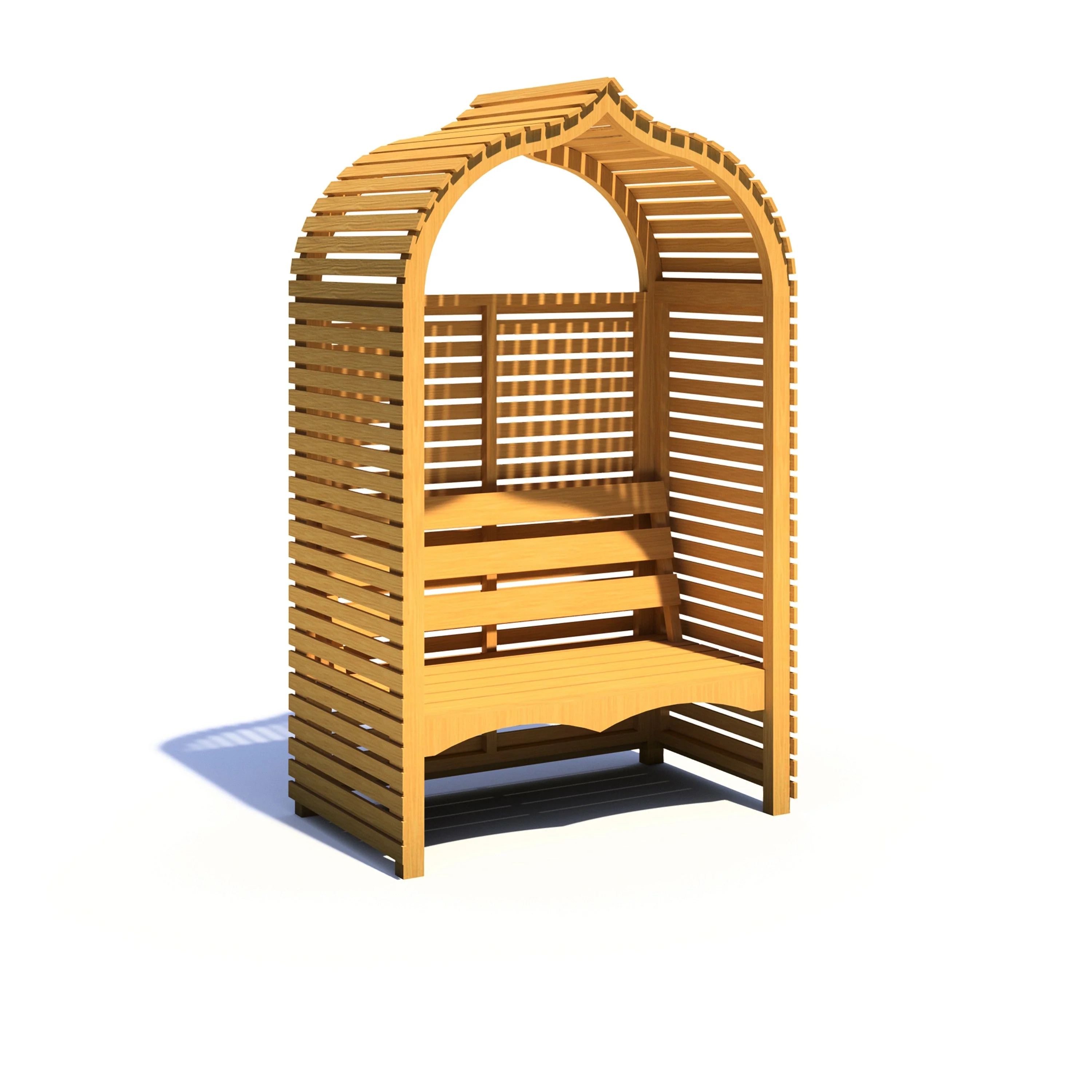 Shire Bejoda 2' x 4' Apex Garden Arbour - Classic Pressure Treated Slatted - Image 2