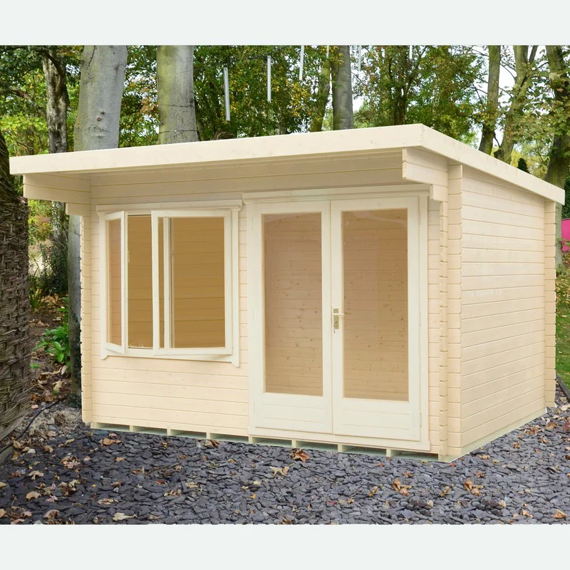 Shire Belgravia 11' 9" x 11' 9" Pent Log Cabin - Premium 28mm Cladding Tongue & Groove - Image 3