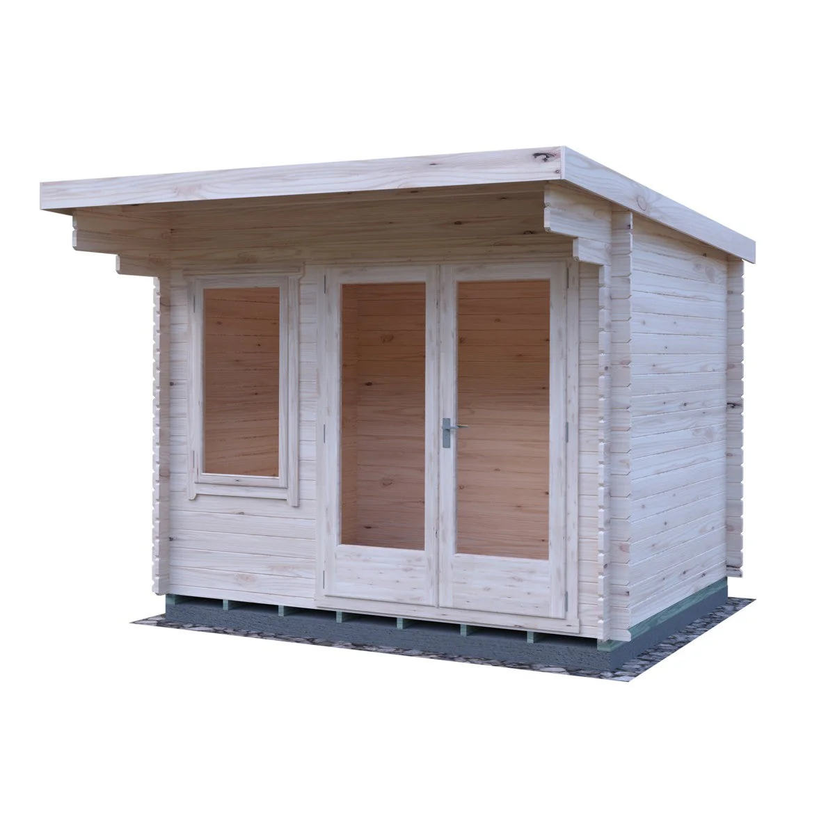 Shire Belgravia 7' 10" x 9' 9" Pent Log Cabin - Premium 28mm Cladding Tongue & Groove