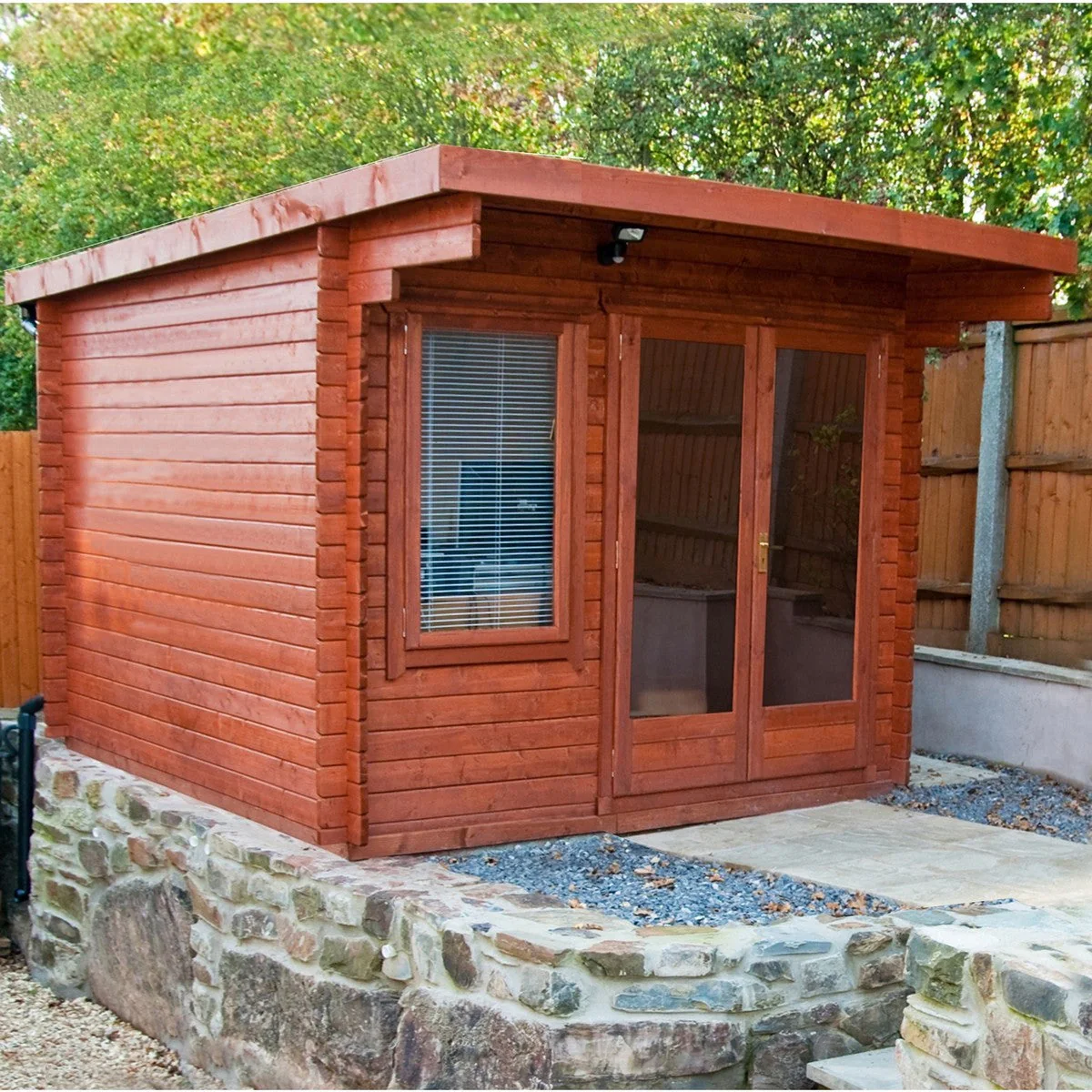 Shire Belgravia 9' 9" x 9' 9" Pent Log Cabin - Premium 70mm Cladding Tongue & Groove