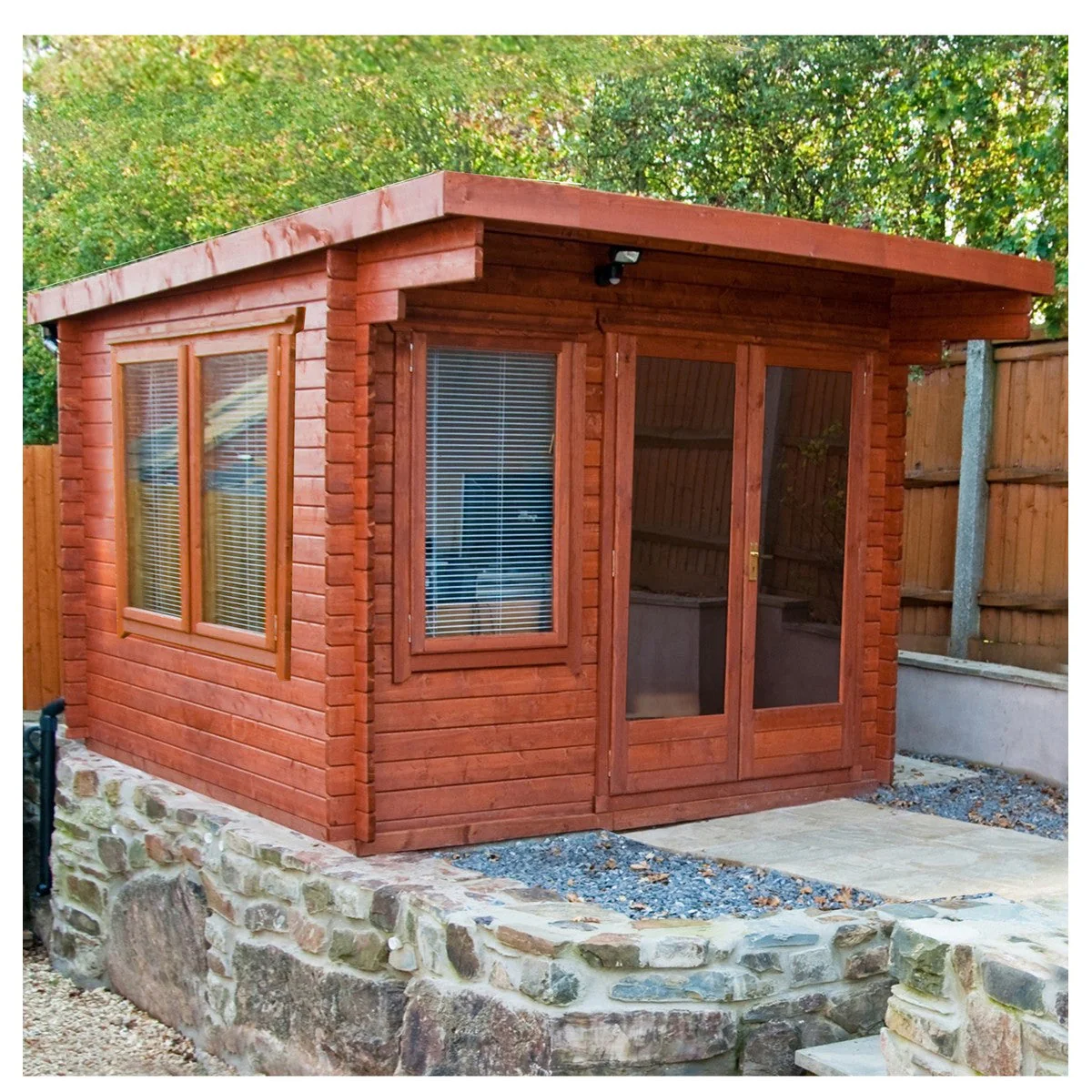 Shire Belgravia 9' 9" x 9' 9" Pent Log Cabin - Premium 70mm Cladding Tongue & Groove - Image 2