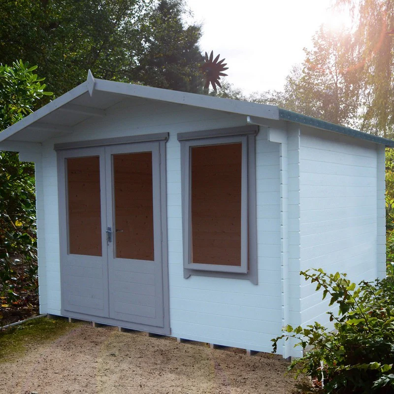 Berryfield 7' x 10' 9" Apex Log Cabin - Premium 19mm Cladding Log Clad