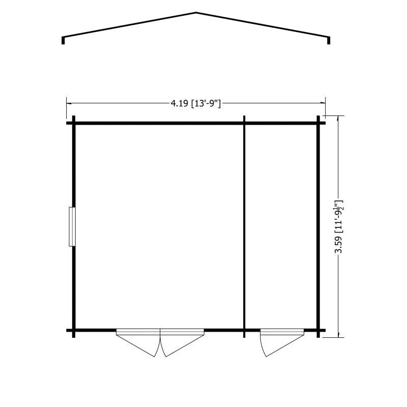 Shire Bourne 13' 8" x 11' 9" Apex Log Cabin - Premium 28mm Cladding Tongue & Groove - Image 2