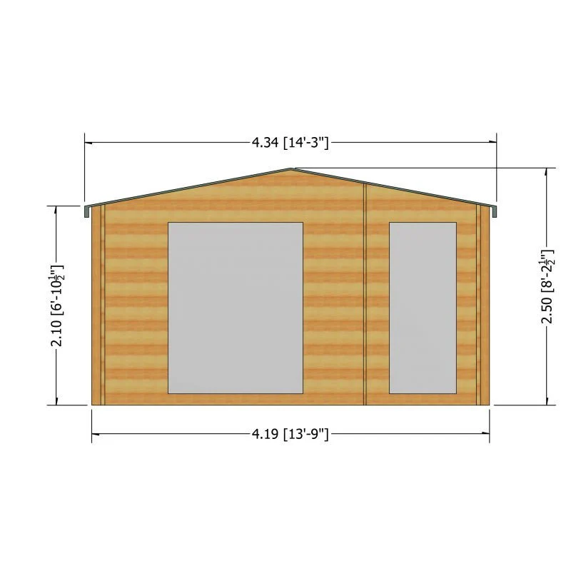 Shire Bourne 13' 8" x 11' 9" Apex Log Cabin - Premium 28mm Cladding Tongue & Groove - Image 3