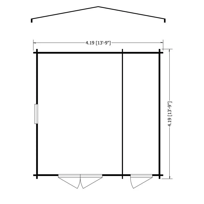 Shire Bourne 13' 8" x 13' 8" Apex Log Cabin - Premium 34mm Cladding Tongue & Groove - Image 2