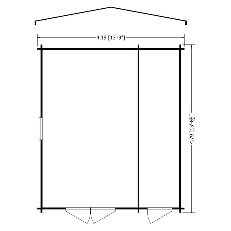 Shire Bourne 13' 8" x 15' 8" Apex Log Cabin - Premium 28mm Cladding Tongue & Groove - Image 2