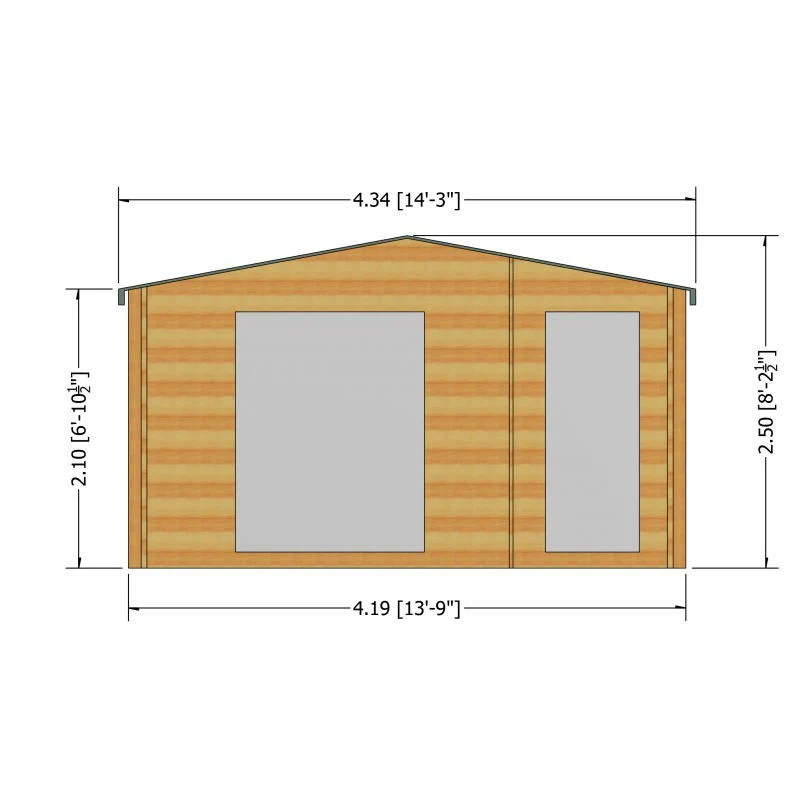 Shire Bourne 13' 8" x 15' 8" Apex Log Cabin - Premium 70mm Cladding Tongue & Groove - Image 3