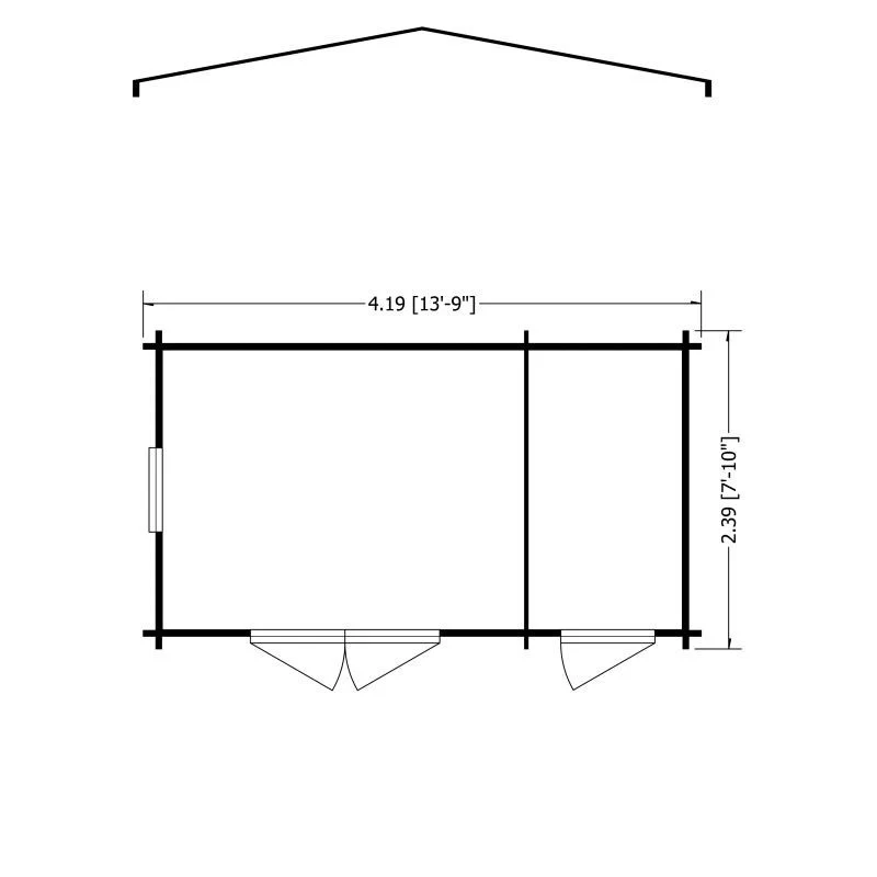 Shire Bourne 13' 8" x 7' 10" Apex Log Cabin - Premium 70mm Cladding Tongue & Groove - Image 2