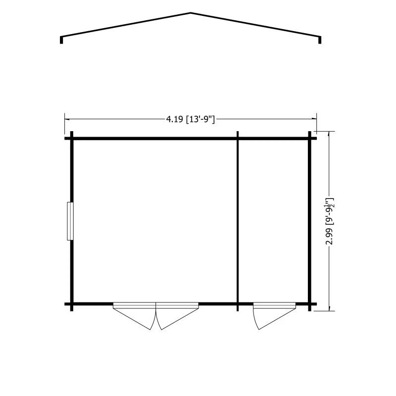 Shire Bourne 13' 8" x 9' 9" Apex Log Cabin - Premium 28mm Cladding Tongue & Groove - Image 2
