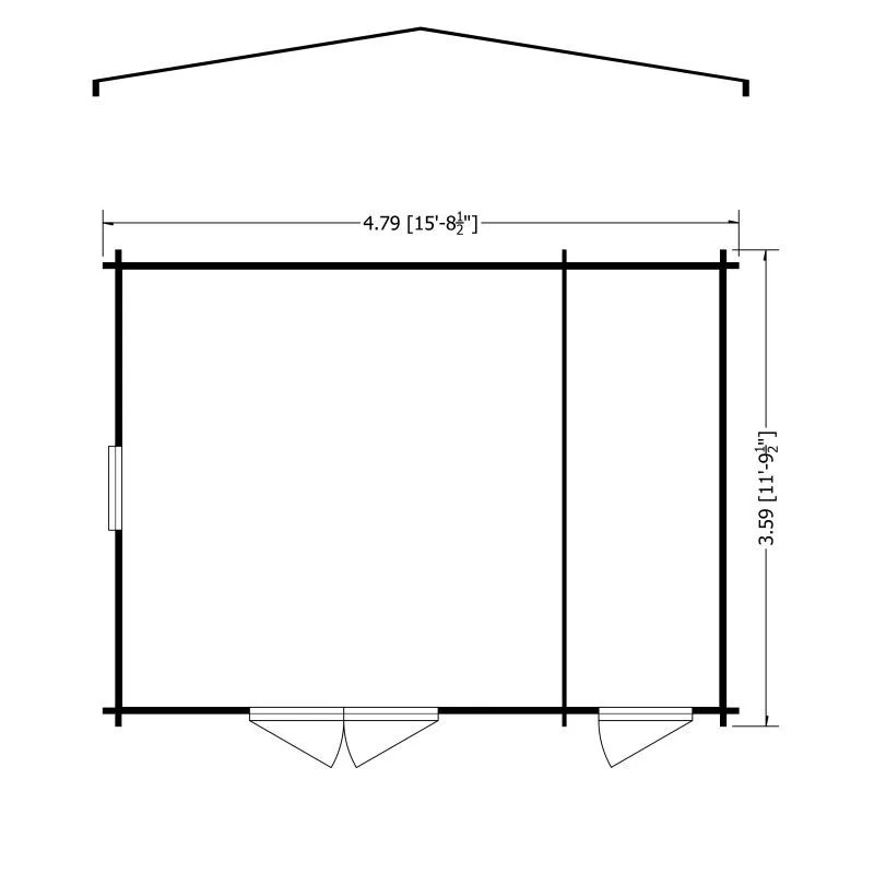 Shire Bourne 15' 6" x 11' 9" Apex Log Cabin - Premium 70mm Cladding Tongue & Groove - Image 2