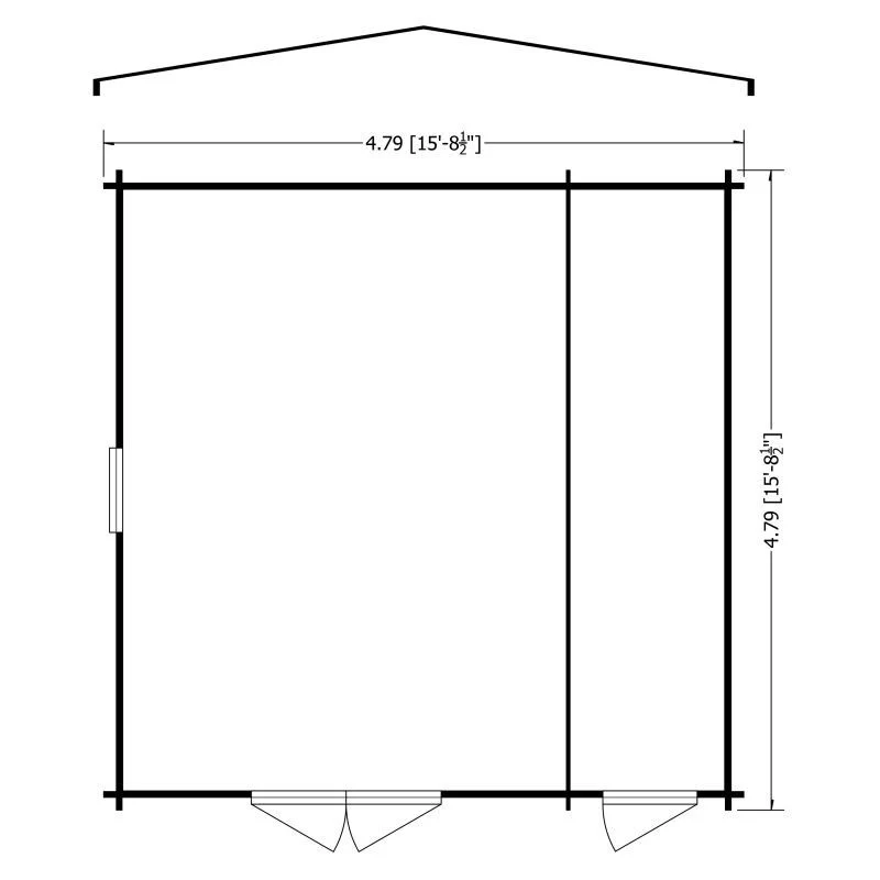 Shire Bourne 15' 6" x 15' 8" Apex Log Cabin - Premium 44mm Cladding Tongue & Groove - Image 2