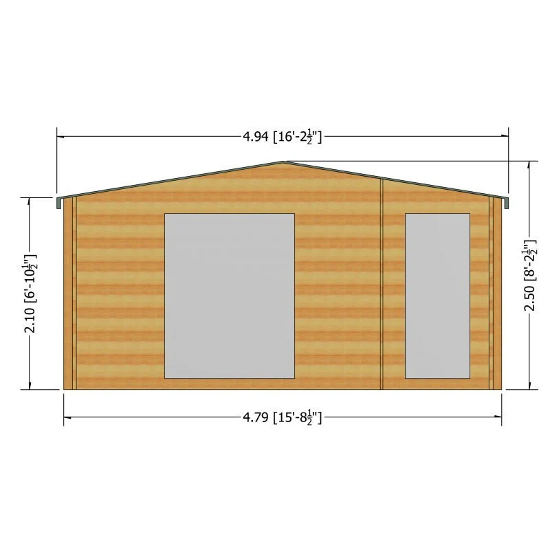 Shire Bourne 15' 6" x 9' 9" Apex Log Cabin - Premium 34mm Cladding Tongue & Groove - Image 3