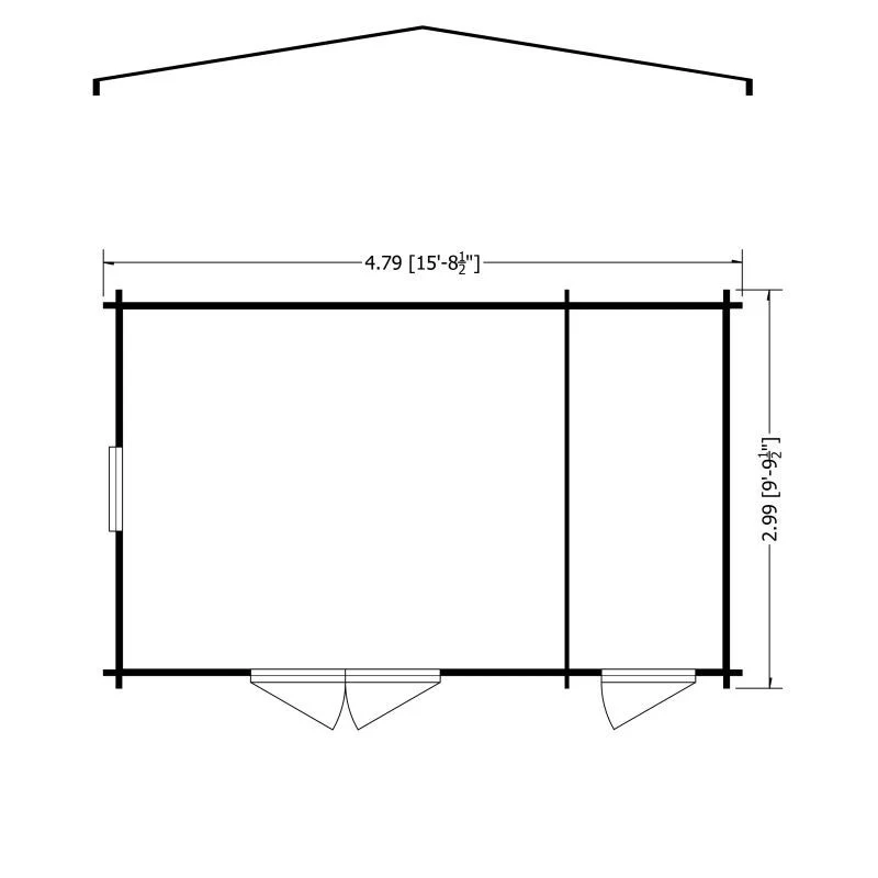 Shire Bourne 15' 6" x 9' 9" Apex Log Cabin - Premium 44mm Cladding Tongue & Groove - Image 2