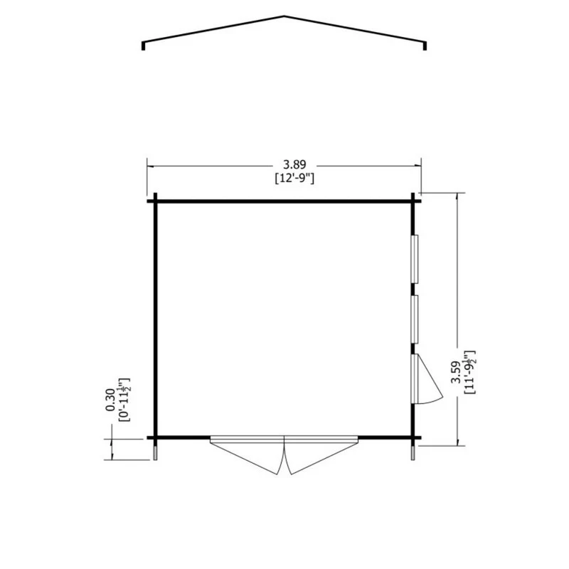Shire Bradenham 12' 5" x 11' 9" Reverse Apex Garage - Premium 34mm Cladding Tongue & Groove - Image 7