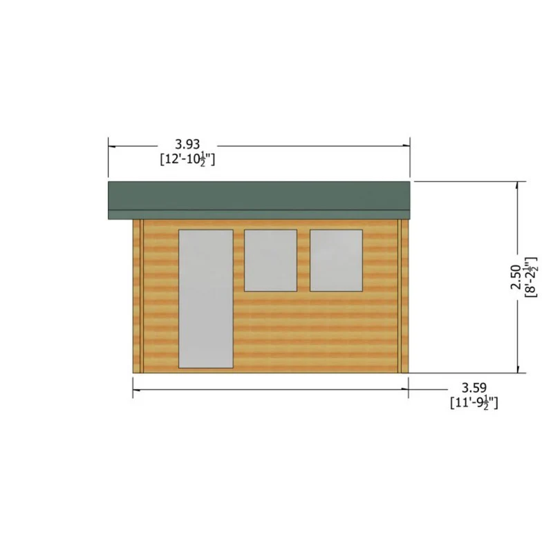 Shire Bradenham 12' 5" x 11' 9" Reverse Apex Garage - Premium 70mm Cladding Tongue & Groove - Image 8
