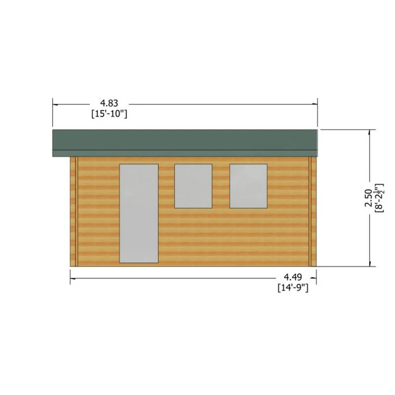 Shire Bradenham 12' 5" x 14' 8" Reverse Apex Garage - Premium 44mm Cladding Tongue & Groove - Image 8