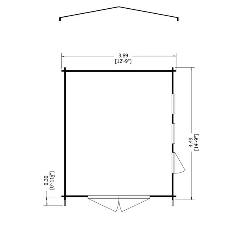 Shire Bradenham 12' 5" x 14' 8" Reverse Apex Garage - Premium 70mm Cladding Tongue & Groove - Image 7