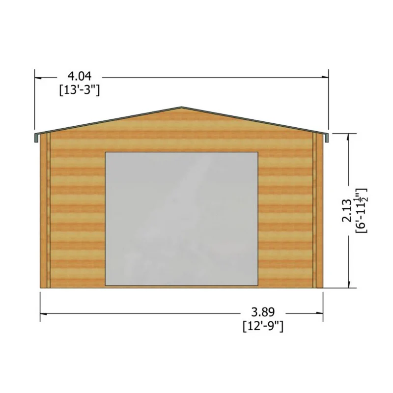 Shire Bradenham 12' 9" x 11' 9" Apex Log Cabin - Premium 28mm Cladding Tongue & Groove - Image 4