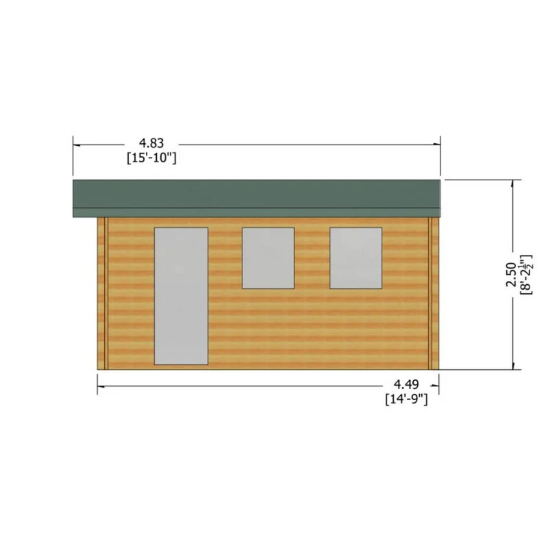 Shire Bradenham 13' 8" x 14' 8" Reverse Apex Garage - Premium 34mm Cladding Tongue & Groove - Image 8