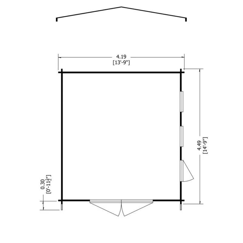 Shire Bradenham 13' 8" x 14' 8" Reverse Apex Garage - Premium 70mm Cladding Tongue & Groove - Image 7