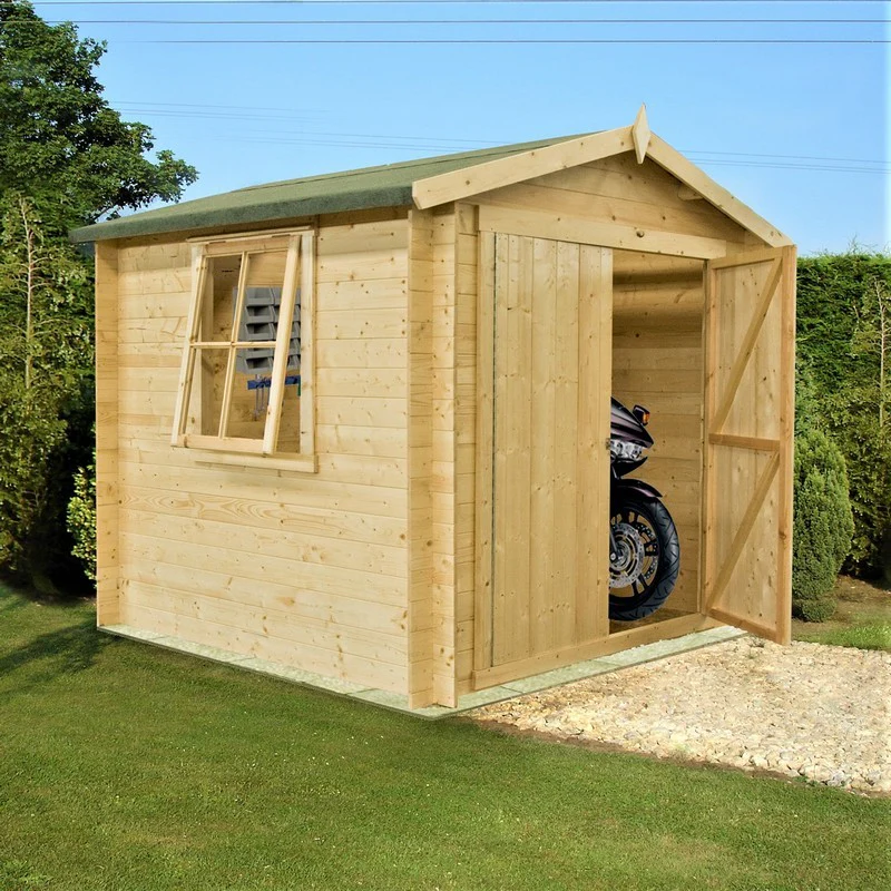 Bradley 9' x 9' 9" Apex Log Cabin - Budget 19mm Cladding Tongue & Groove