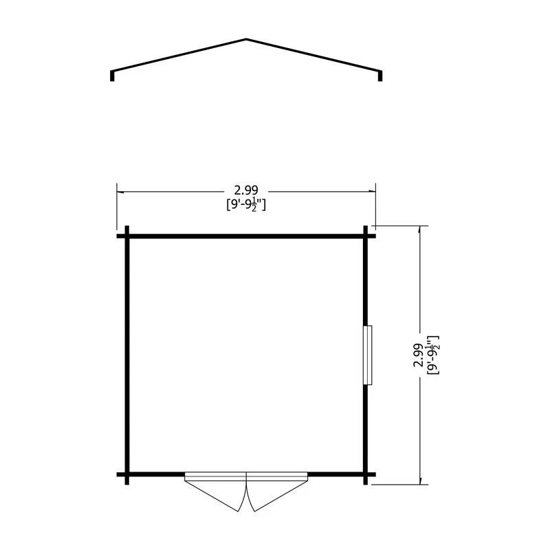 Bradley 9' x 9' 9" Apex Log Cabin - Budget 19mm Cladding Tongue & Groove - Image 10