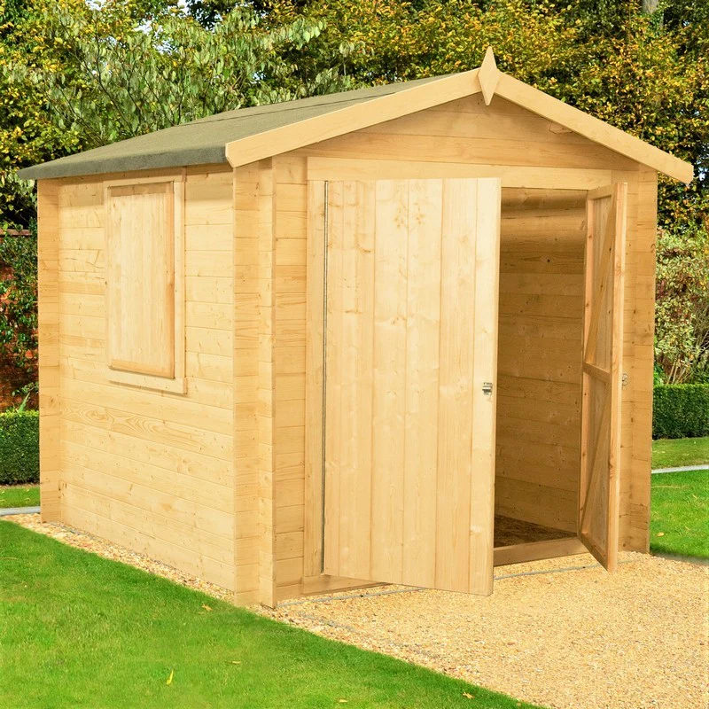 Bradley 9' x 9' 9" Apex Log Cabin - Budget 19mm Cladding Tongue & Groove - Image 9