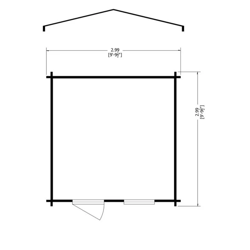 Bucknells 8' 11" x 9' 9" Apex Log Cabin - Classic 28mm Cladding Tongue & Groove - Image 8