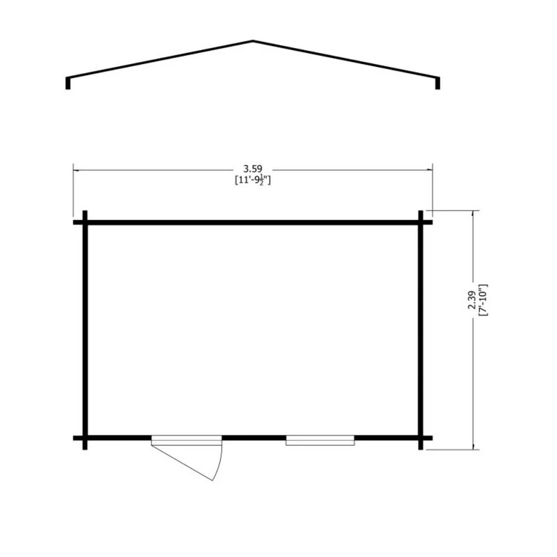 Shire Bucknells 11' 9" x 7' 10" Apex Log Cabin - Premium 34mm Cladding Tongue & Groove - Image 8