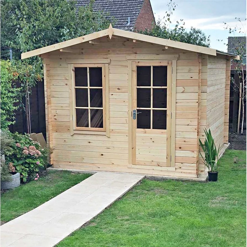 Shire Bucknells 11' 9" x 7' 10" Apex Log Cabin - Premium 70mm Cladding Tongue & Groove - Image 3