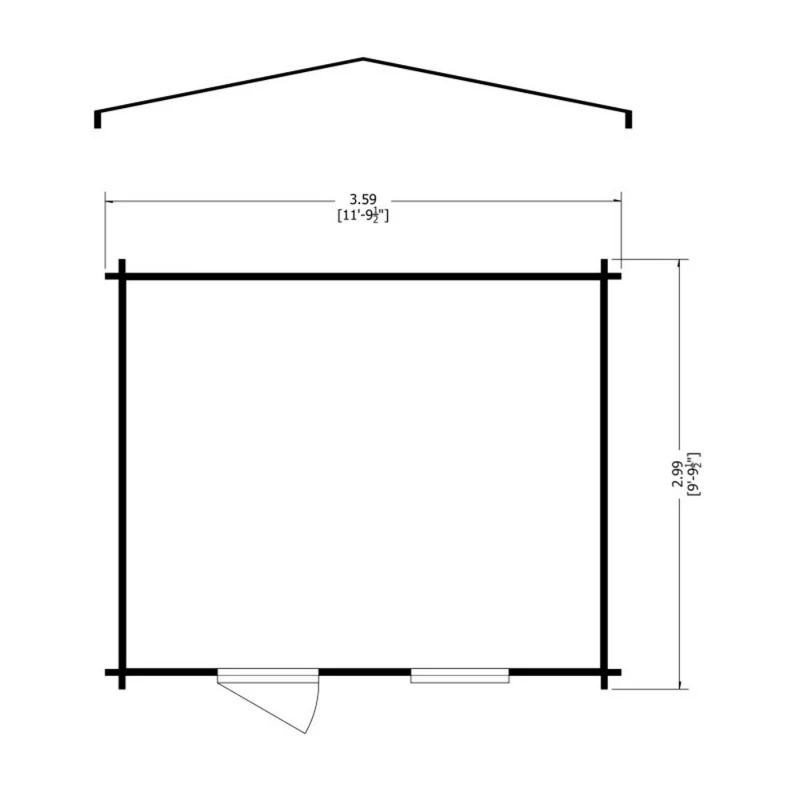 Shire Bucknells 11' 9" x 9' 9" Apex Log Cabin - Premium 34mm Cladding Tongue & Groove - Image 8
