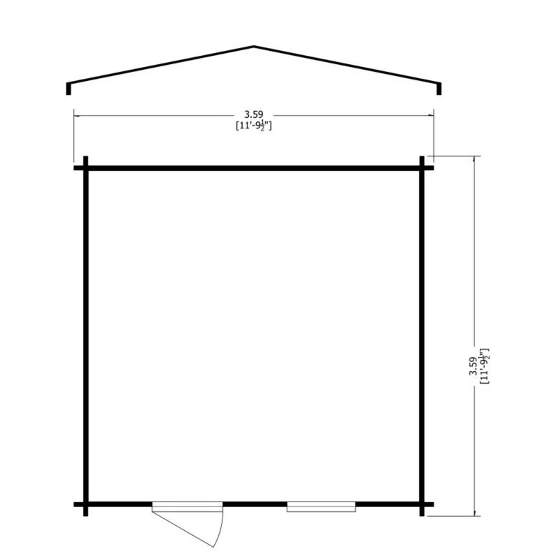 Bucknells 10' 11" x 11' 9" Apex Log Cabin - Premium 28mm Cladding Tongue & Groove - Image 8