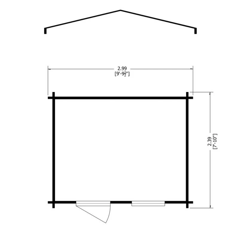 Bucknells 7' x 9' 9" Apex Log Cabin - Classic 28mm Cladding Tongue & Groove - Image 8