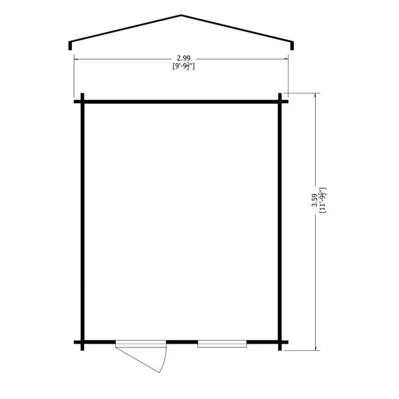 Shire Bucknells 9' 9" x 11' 9" Apex Log Cabin - Premium 34mm Cladding Tongue & Groove - Image 8