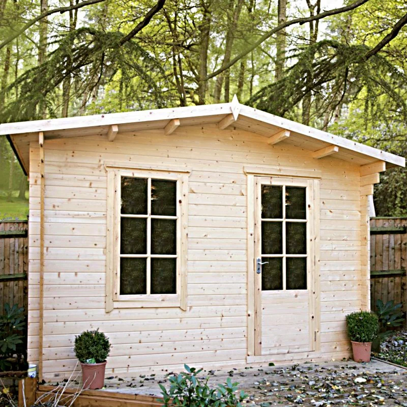 Shire Bucknells 9' 9" x 7' 10" Apex Log Cabin - Premium 34mm Cladding Tongue & Groove - Image 2