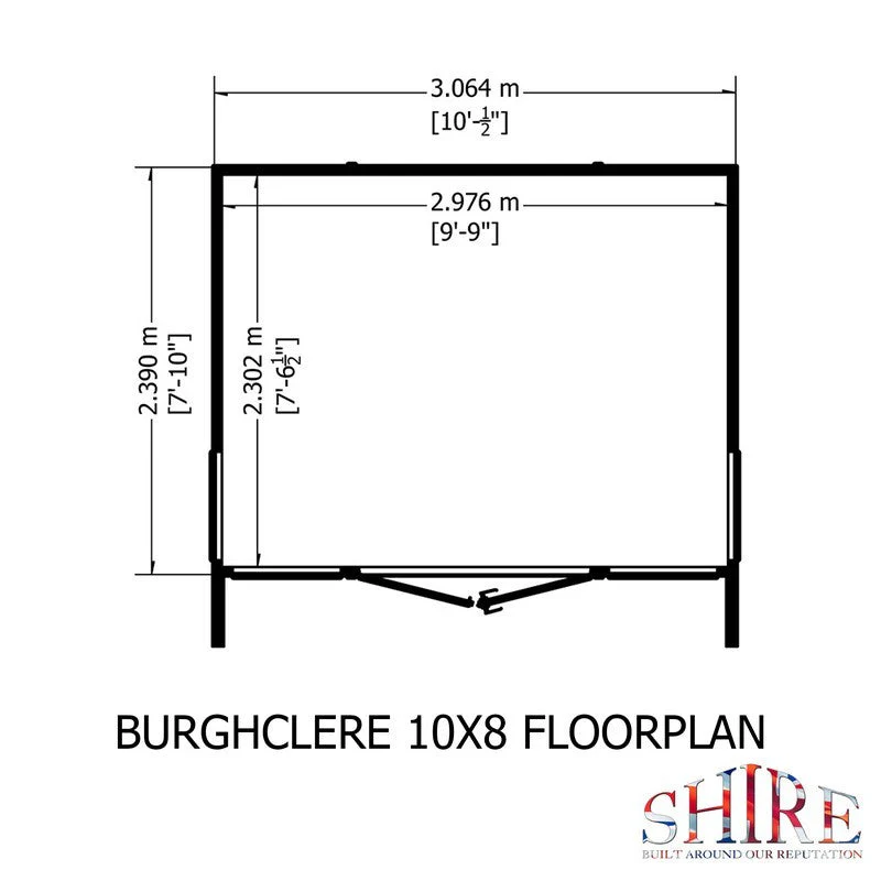 Shire Burghclere 7' 10" x 10' Pent Summerhouse - Premium Dip Treated Shiplap - Image 7